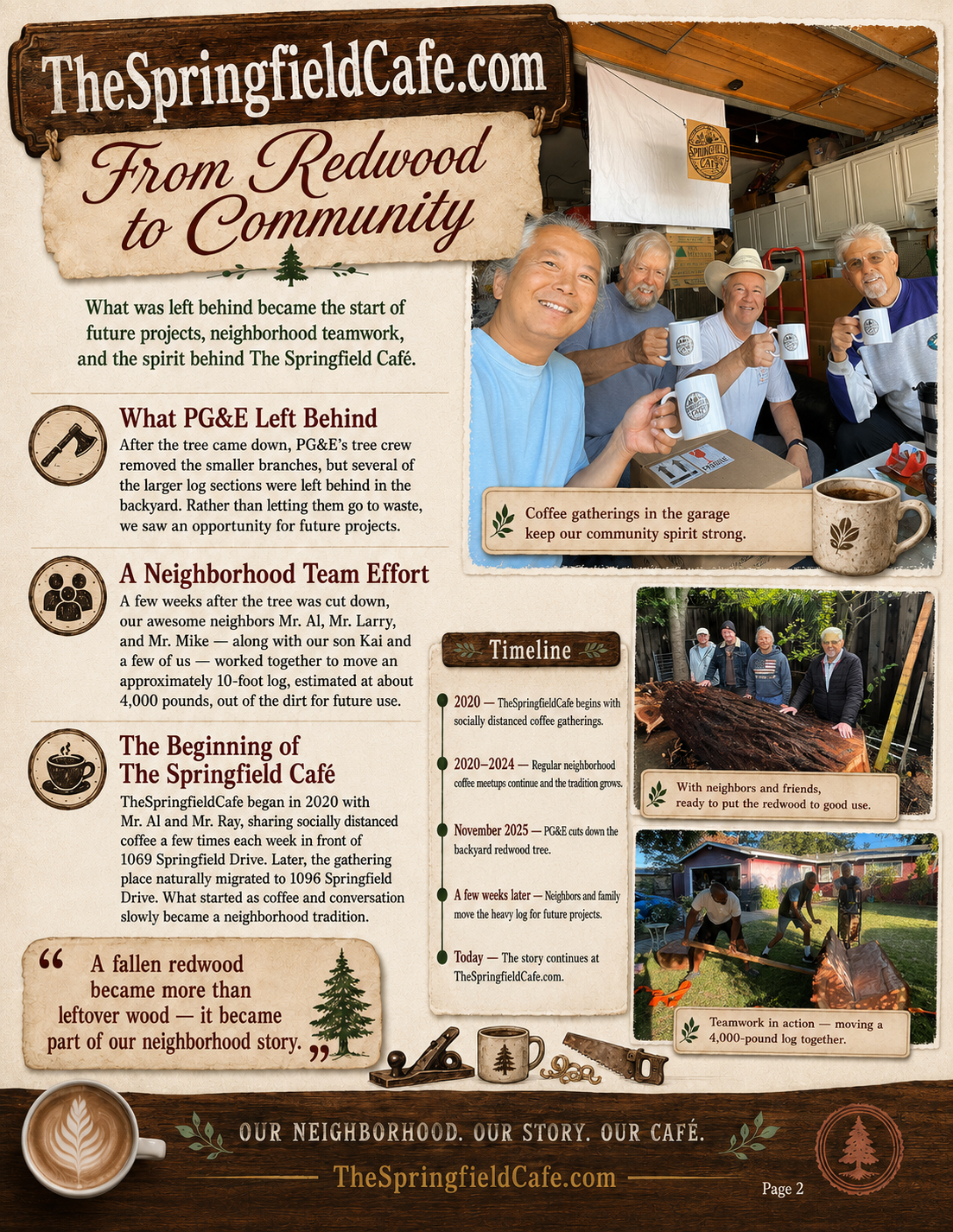 The Springfield Cafe flyer
